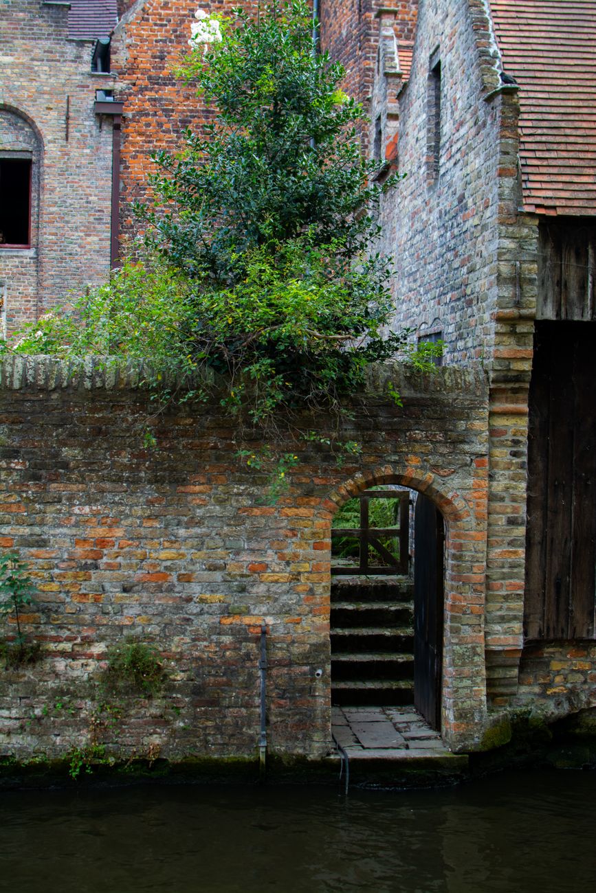 Belgische historische architectuur en grachten